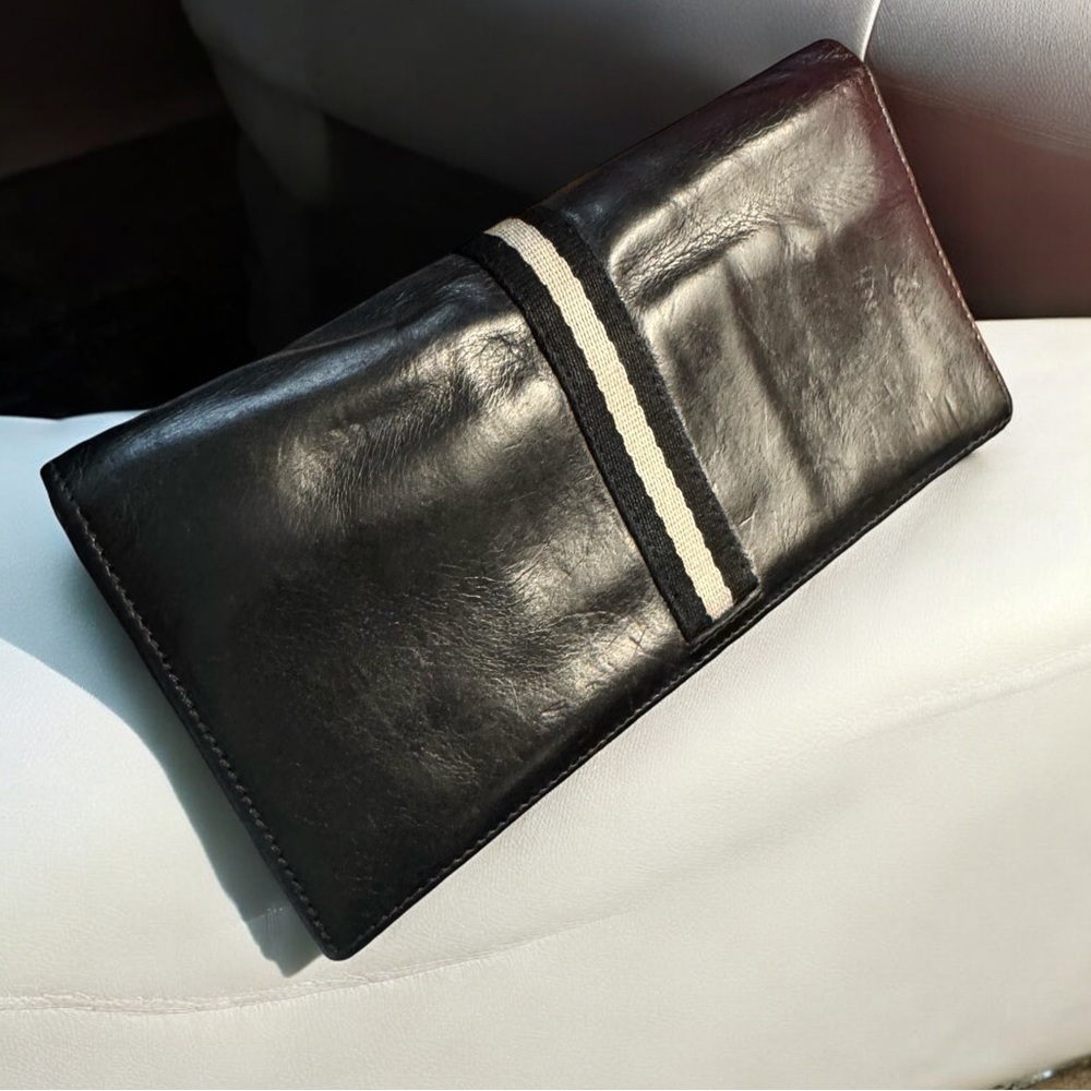 BALLY | Black Calfskin Ribbon Continental Wallet